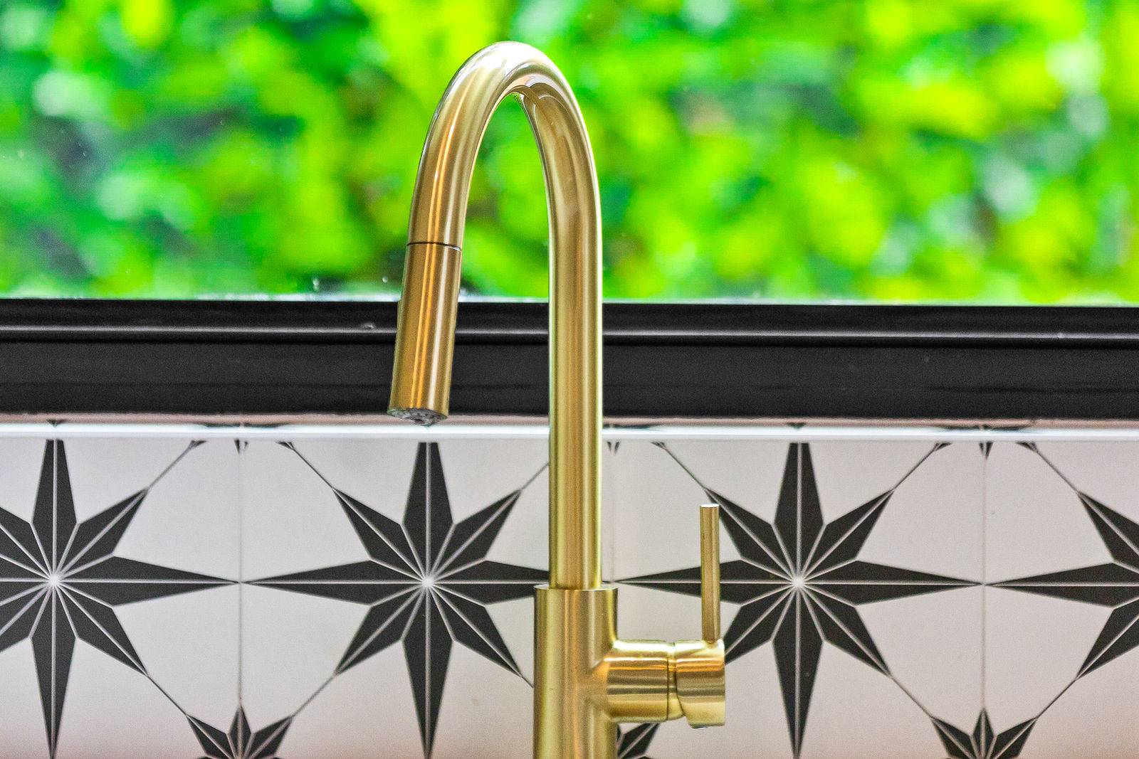 Kitchenette, brass tap and star tile — Calypso Cove 1, Palm Bay Getaways, Grand Cayman