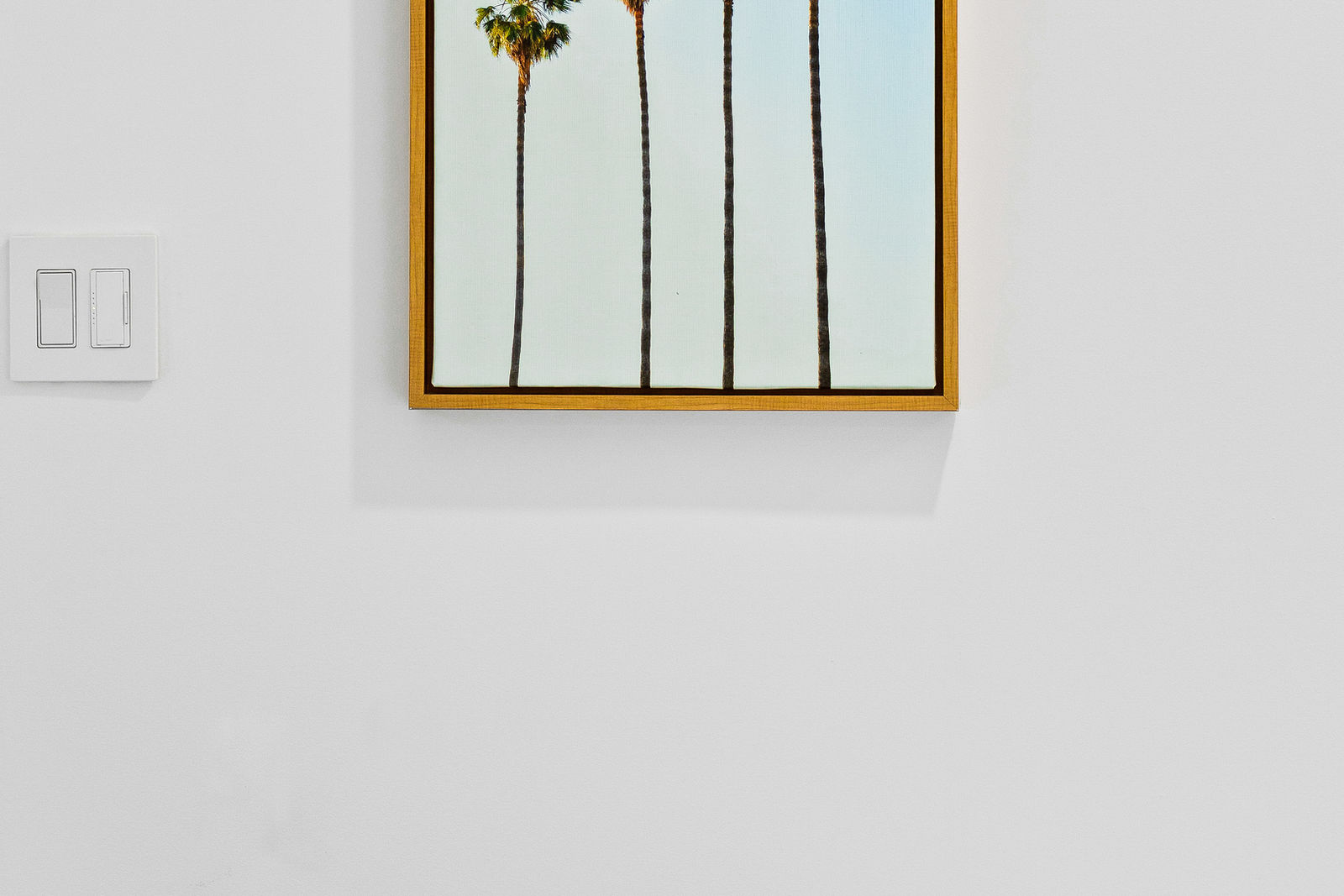 Palm print above the bed — Calypso Cove 1, Palm Bay Getaways, Grand Cayman