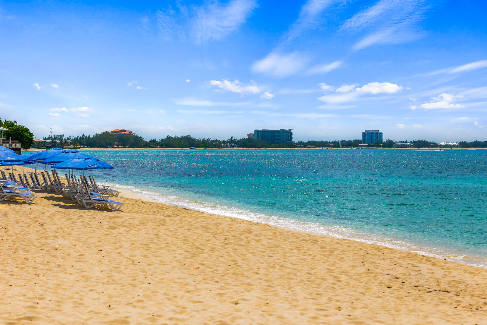 The beach at Calypso Cove, twenty-five steps from the door