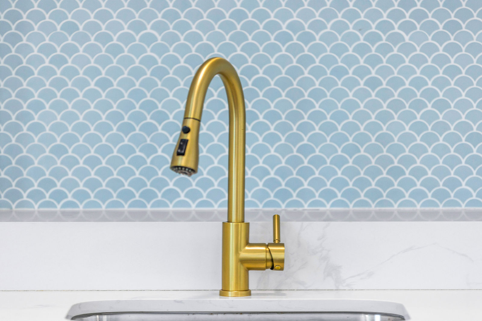 Galley kitchen, brass tap — Evans Close 4, Palm Bay Getaways, Grand Cayman